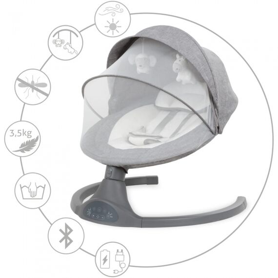 Leagan electric 2 in 1 Kidwell Luxi - Melange, Culoare: Gri - poza 7 - ExclusivMAG.ro