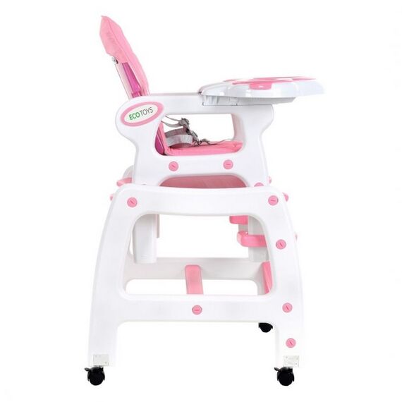 Scaun de masa 3 in 1 Ecotoys HC-223 Roz, Culoare: Roz - poza 3 - ExclusivMAG.ro