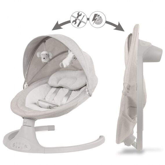 Leagan electric 2 in 1 Kidwell Luxi - Light Melange, Culoare: Gri deschis - poza 8 - ExclusivMAG.ro