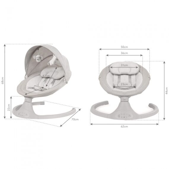 Leagan electric 2 in 1 Kidwell Luxi - Light Melange, Culoare: Gri deschis - poza 9 - ExclusivMAG.ro