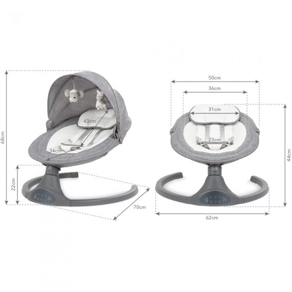 Leagan electric 2 in 1 Kidwell Luxi - Melange, Culoare: Gri - poza 11 - ExclusivMAG.ro