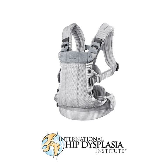 Marsupiu anatomic BabyBjorn cu multiple pozitii de purtare colectia Harmony, 3D Mesh, Silver - Editie Limitata, Culoare: Gri deschis - poza 2 - ExclusivMAG.ro