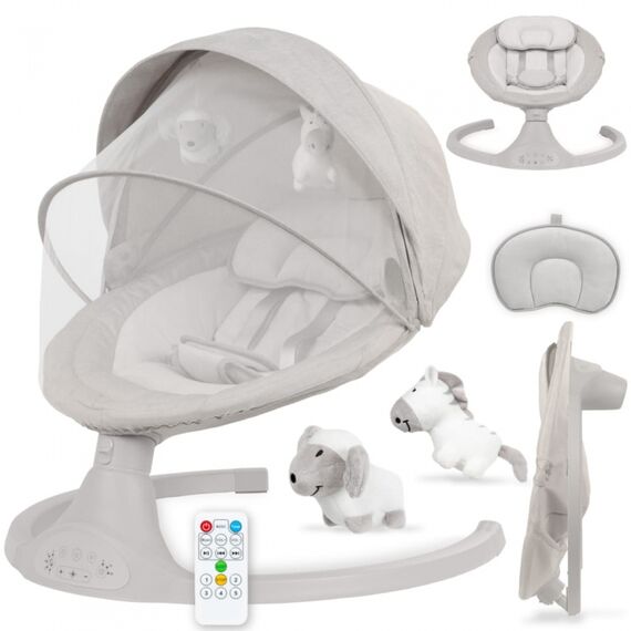 Leagan electric 2 in 1 Kidwell Luxi - Light Melange, Culoare: Gri deschis - poza 10 - ExclusivMAG.ro