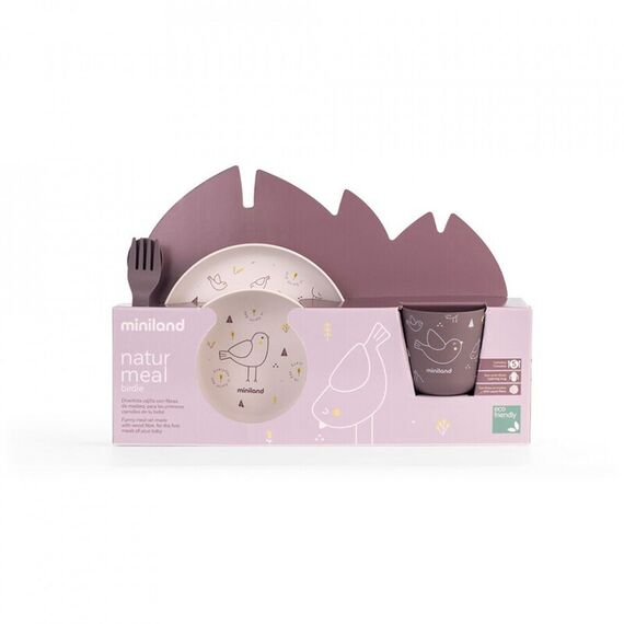 Set hranire copii Chick Miniland, Culoare: Mov - poza 3 - ExclusivMAG.ro