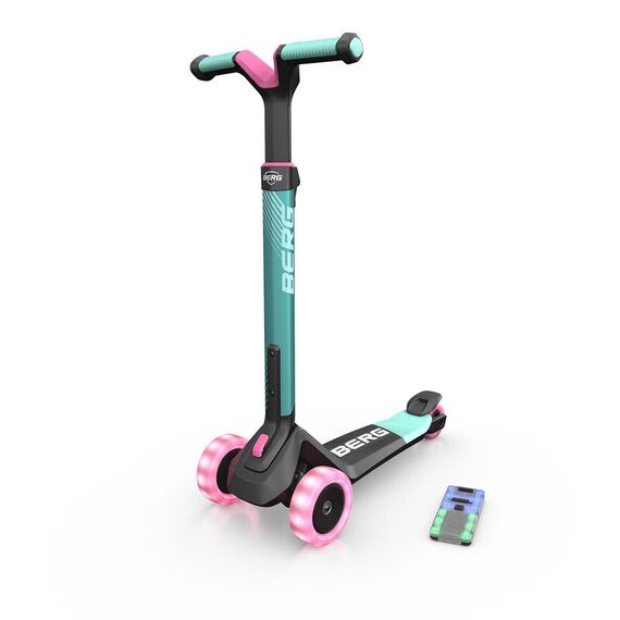Trotineta BERG Nexo Mint Pliabila cu Lumini LED, Culoare: Turcoaz - poza 4 - ExclusivMAG.ro