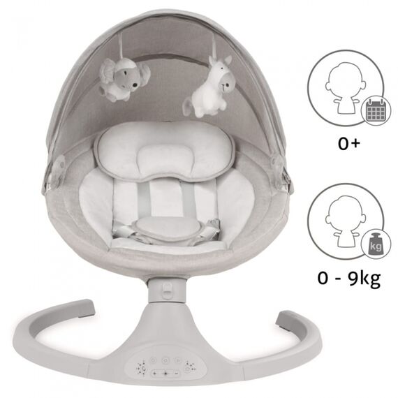 Leagan electric 2 in 1 Kidwell Luxi - Light Melange, Culoare: Gri deschis  - ExclusivMAG.ro