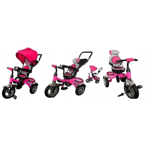Tricicleta cu pedale 3 in 1 R-Sport T3 Roz, Culoare: Roz - poza 2 - ExclusivMAG.ro