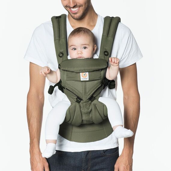 Marsupiu Omni 360 Cool Air Mesh Khaki Green Ergobaby, Culoare: Verde - poza 2 - ExclusivMAG.ro