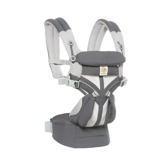 Marsupiu Omni 360 Cool Air Mesh Carbon Grey Ergobaby, Culoare: Alb/Gri - poza 3 - ExclusivMAG.ro