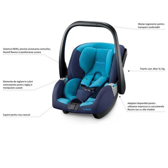 Scaun auto Recaro Guardia Performance Black, Culoare: Negru, Grupa: 0-13kg (0 luni - 12 luni) - poza 4 - ExclusivMAG.ro