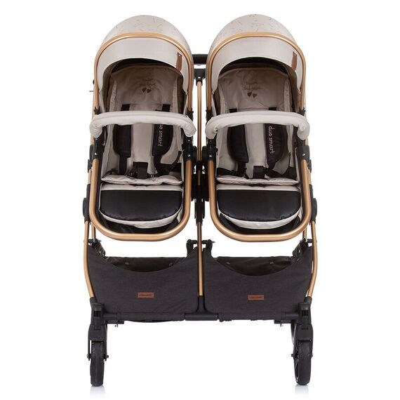 Carucior gemeni Chipolino Duo Smart 2 in 1 sand, Culoare: Crem - poza 9 - ExclusivMAG.ro