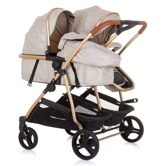 Carucior gemeni Chipolino Duo Smart 2 in 1 sand, Culoare: Crem - poza 3 - ExclusivMAG.ro