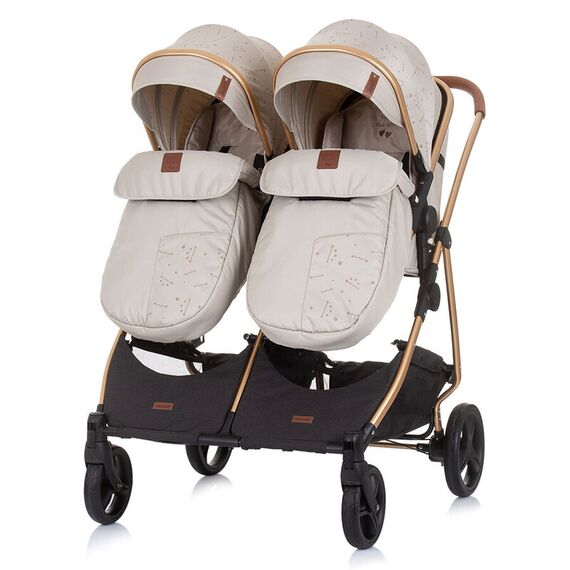 Carucior gemeni Chipolino Duo Smart 2 in 1 sand, Culoare: Crem - poza 8 - ExclusivMAG.ro