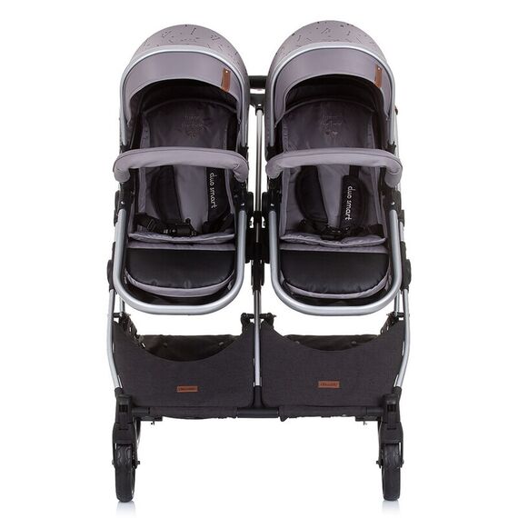 Carucior gemeni Chipolino Duo Smart 3 in 1 graphite, Culoare: Gri - poza 10 - ExclusivMAG.ro