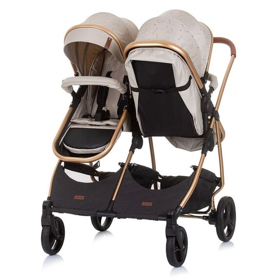 Carucior gemeni Chipolino Duo Smart 2 in 1 sand, Culoare: Crem - poza 5 - ExclusivMAG.ro