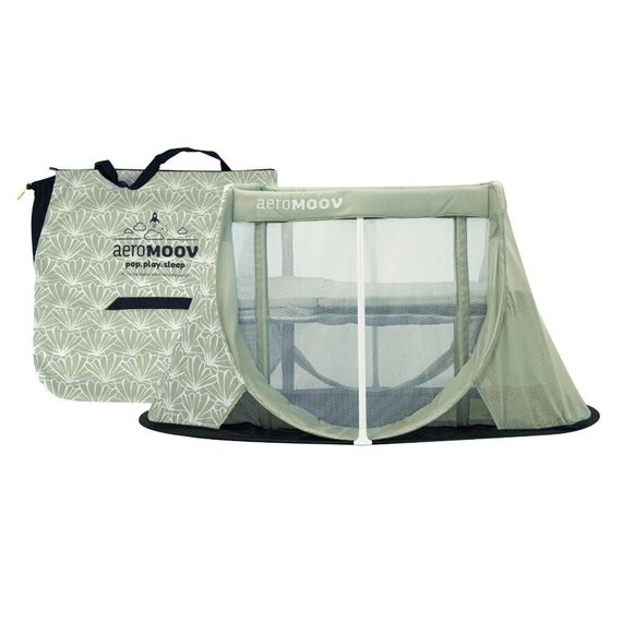 Patut Pliant Pop Up Aeromoov, Seashell Olive, Culoare: Verde, Dimensiuni: 120x60  - ExclusivMAG.ro