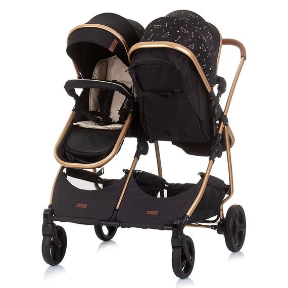 Carucior gemeni Chipolino Duo Smart 2 in 1 ebony, Culoare: Negru - poza 5 - ExclusivMAG.ro