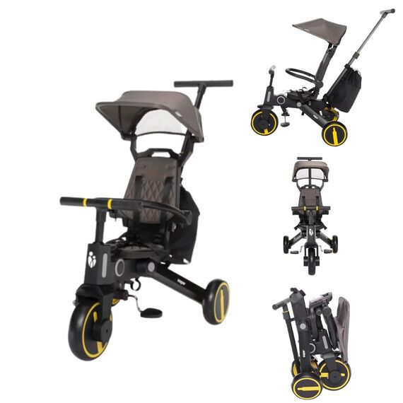 Tricicleta pliabila Zopa 7 in 1, de la 10 luni - 5 ani, Nova 2 Foggy Gray, Culoare: Gri  - ExclusivMAG.ro