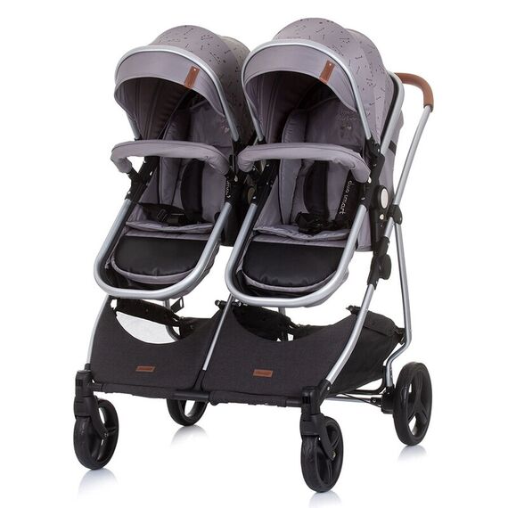 Carucior gemeni Chipolino Duo Smart 3 in 1 graphite, Culoare: Gri - poza 8 - ExclusivMAG.ro