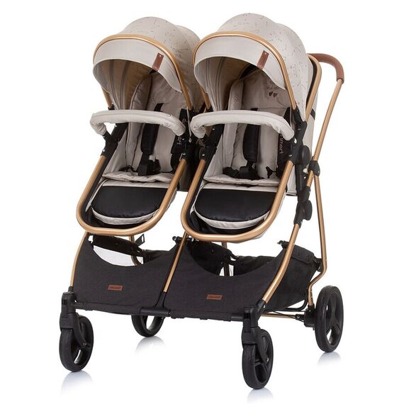 Carucior gemeni Chipolino Duo Smart 3 in 1 sand, Culoare: Crem - poza 8 - ExclusivMAG.ro