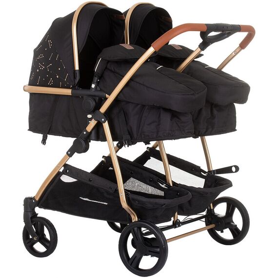 Carucior gemeni Chipolino Duo Smart 2 in 1 ebony, Culoare: Negru  - ExclusivMAG.ro
