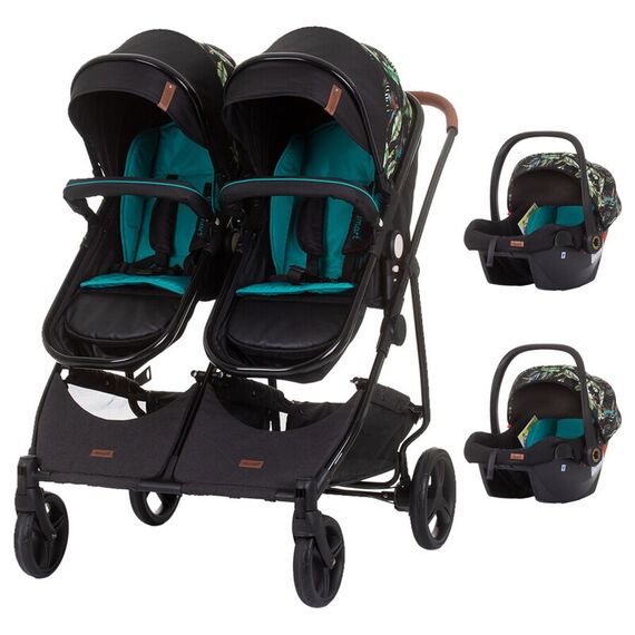 Carucior gemeni Chipolino Duo Smart 3 in 1 exotic, Culoare: Multicolor  - ExclusivMAG.ro