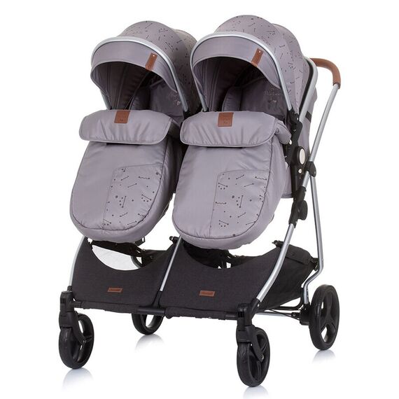 Carucior gemeni Chipolino Duo Smart 2 in 1 graphite, Culoare: Gri - poza 8 - ExclusivMAG.ro