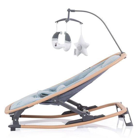 Scaunel balansoar Chipolino Velvet sky wood, Culoare: Albastru - poza 5 - ExclusivMAG.ro