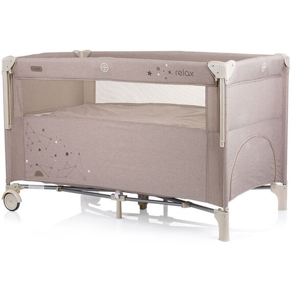 Patut pliabil Chipolino Relax sand linen cu laterala culisanta, Culoare: Crem, Dimensiuni: 120x60 - poza 3 - ExclusivMAG.ro