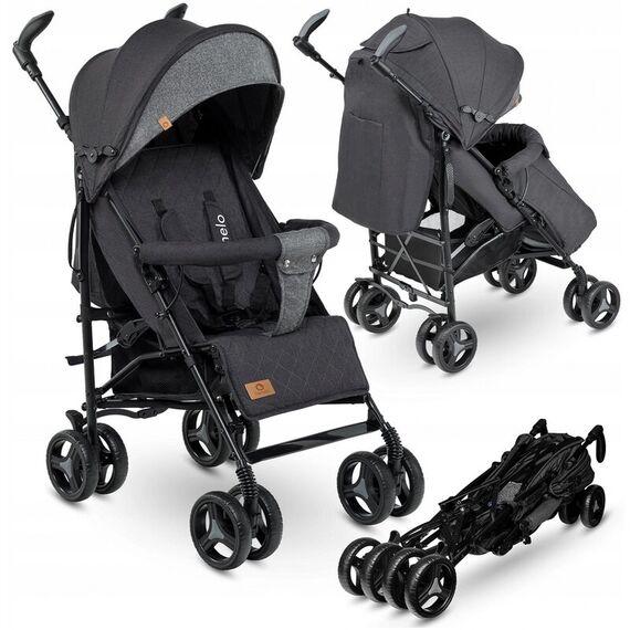 Carucior sport Lionelo Irma, Black/ Dark Grey, Culoare: Gri/Negru, Model: sport - poza 2 - ExclusivMAG.ro
