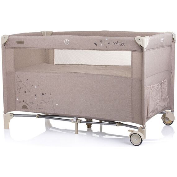 Patut pliabil Chipolino Relax sand linen cu laterala culisanta, Culoare: Crem, Dimensiuni: 120x60 - poza 4 - ExclusivMAG.ro