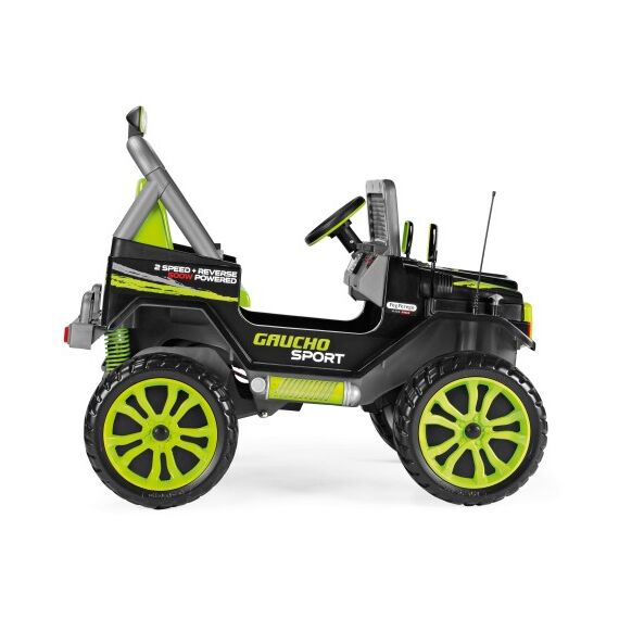 Masina electrica Peg Perego Gaucho Sport, 12V, 3 ani +, Verde/Negru - poza 4 - ExclusivMAG.ro