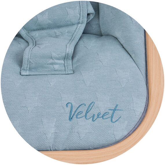 Scaunel balansoar Chipolino Velvet sky wood, Culoare: Albastru - poza 6 - ExclusivMAG.ro