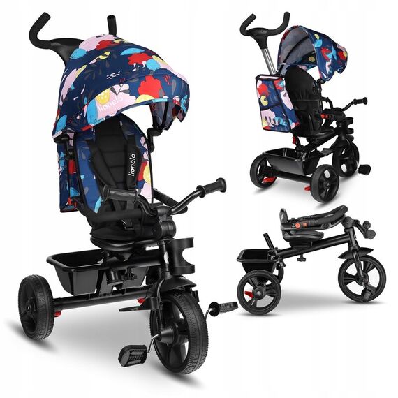 Tricicleta multifunctionala cu sezut reversibil, pliabila, Lionelo Haari, Blue Navy, Culoare: Multicolor - poza 2 - ExclusivMAG.ro