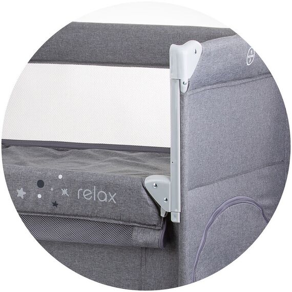 Patut pliabil Chipolino Relax glacier linen cu laterala culisanta, Culoare: Gri, Dimensiuni: 120x60 - poza 5 - ExclusivMAG.ro