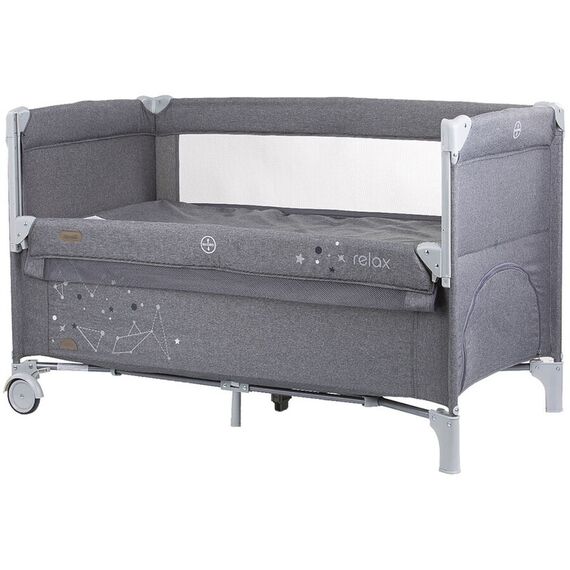 Patut pliabil Chipolino Relax glacier linen cu laterala culisanta, Culoare: Gri, Dimensiuni: 120x60 - poza 2 - ExclusivMAG.ro