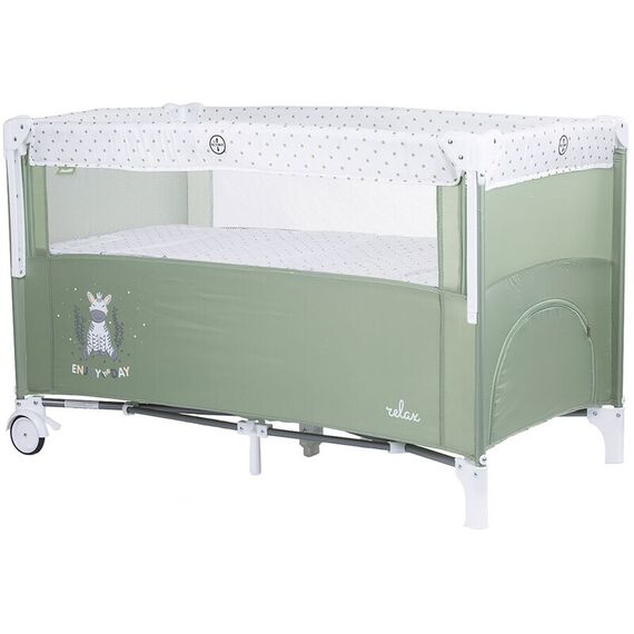 Patut pliabil Chipolino Relax aloe cu laterala culisanta, Culoare: Verde, Dimensiuni: 120x60 - poza 2 - ExclusivMAG.ro