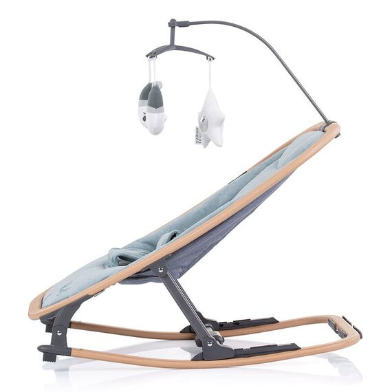 Scaunel balansoar Chipolino Velvet sky wood, Culoare: Albastru - poza 3 - ExclusivMAG.ro