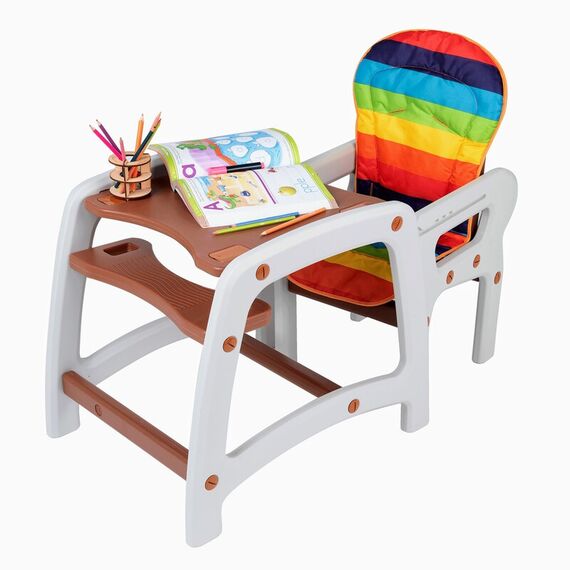 Scaun de masa Juju Eat&Play, Maro, Culoare: Multicolor - poza 3 - ExclusivMAG.ro