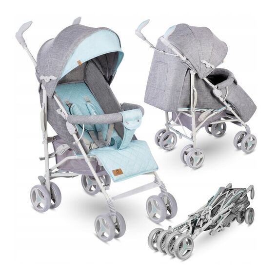 Carucior sport Lionelo Irma, Grey/ Mint, Culoare: Blue, Model: sport - poza 2 - ExclusivMAG.ro