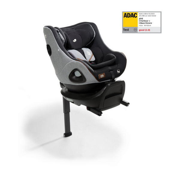Scaun auto rotativ Joie i-Size i-Harbour Signature Carbon, 40-105 cm + Baza i-Size i-Base Encore, Culoare: Gri/Negru, Grupa: 0-18kg (0 luni - 4 ani)  - ExclusivMAG.ro
