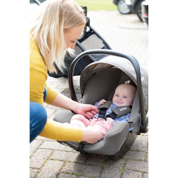 Scoica auto Joie i-Snug 2 cu tetiera reglabila, 40-75 cm, Pebble, testata ADAC si certificata R129, Culoare: Gri deschis, Grupa: 0-13kg (0 luni - 12 luni) - poza 9 - ExclusivMAG.ro