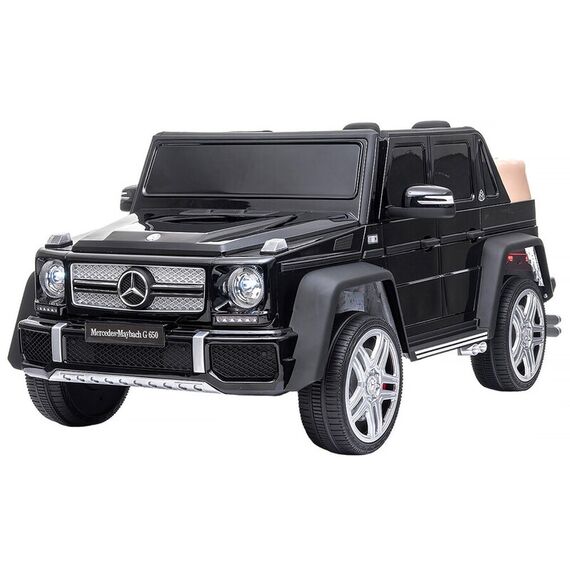 Masinuta electrica Chipolino SUV Mercedes Maybach G650 black cu scaun din piele si roti EVA, Culoare: Negru, Capacitate acumulator: 12V  - ExclusivMAG.ro