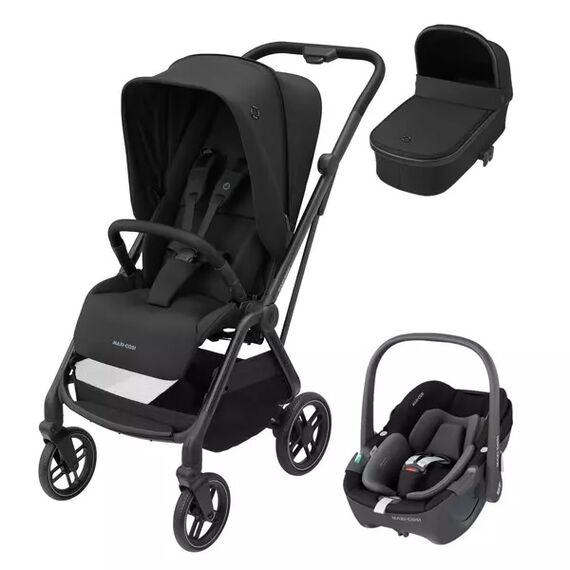 Sistem 3in1 Maxi-Cosi Leona2 ESSENTIAL BLACK, Culoare: Negru, Model: 3 in 1  - ExclusivMAG.ro