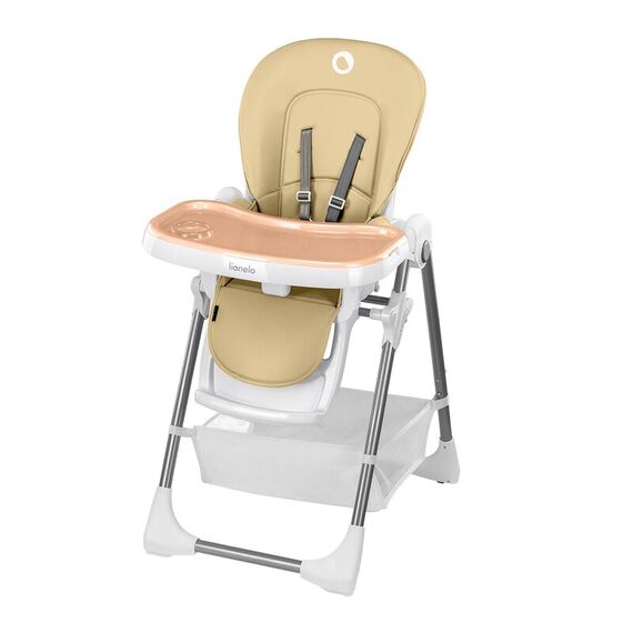 Scaun de masa, Lionelo, Linn Plus, Reglabil, 6 Pozitii pe inaltime, Spatar reglabil in 3 pozitii, Din metal, Conform cu standardul europeane de securitate EN14988, Bej, Culoare: Crem  - ExclusivMAG.ro