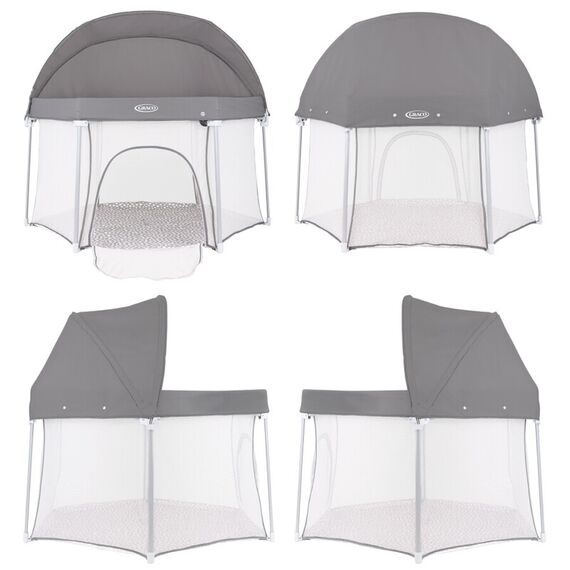 Tarc de joaca Graco EverGo Dotty, Culoare: Gri, Dimensiuni: 140x70 - poza 4 - ExclusivMAG.ro