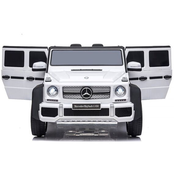 Masinuta electrica Chipolino SUV Mercedes Maybach G650 white cu scaun din piele si roti EVA, Culoare: Alb, Capacitate acumulator: 12V - poza 6 - ExclusivMAG.ro