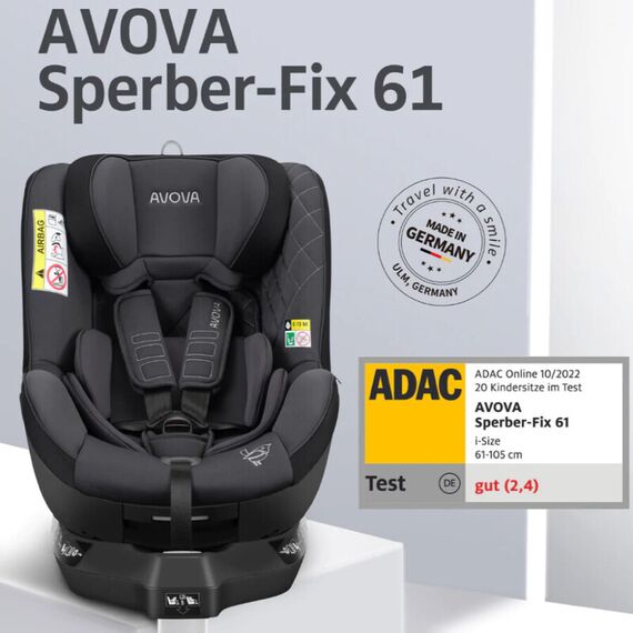 Scaun auto Avova Sperber-Fix 61 Atlantic Blue, Culoare: Albastru, Grupa: 61-105cm (4luni - 4ani) - poza 6 - ExclusivMAG.ro