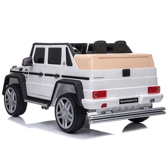 Masinuta electrica Chipolino SUV Mercedes Maybach G650 white cu scaun din piele si roti EVA, Culoare: Alb, Capacitate acumulator: 12V - poza 5 - ExclusivMAG.ro