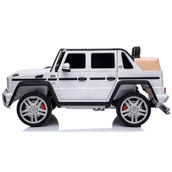 Masinuta electrica Chipolino SUV Mercedes Maybach G650 white cu scaun din piele si roti EVA, Culoare: Alb, Capacitate acumulator: 12V - poza 4 - ExclusivMAG.ro